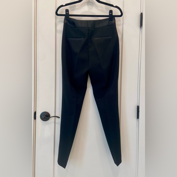 Zara NWOT Black Tuxedo Style Pants with Satin Trim - Picture 2 of 4
